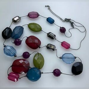 Vintage Style New York & Co Multi-Color Beaded Necklace w/ Lobster Clasp - Cute!